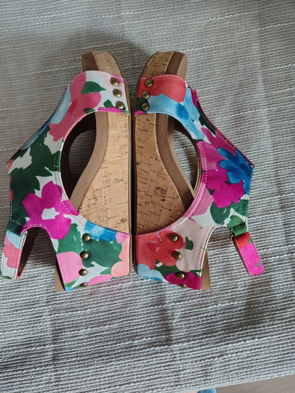 Corkys Carley Flowers Floral Cork Slingback Wedge Sandals Size 8 NIB - Picture 8 of 8